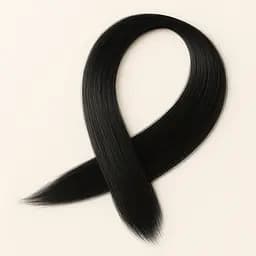 Пасмо прямих термостійких волосків на шпильці 60 см Брюнет