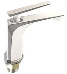 F1058(H58) Змішувач для умивальника литий гусак латунний корпус гайка Ø25 білий/хром Frap 1/10 Білий