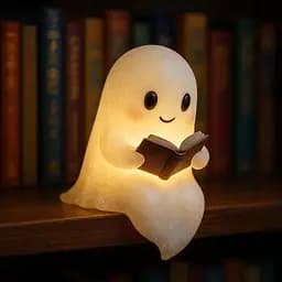 Светящийся призрак Lscsdf Glowspirit Ghost, милый призрак, читающий книгу, светящийся призрак, из согревающей смолы