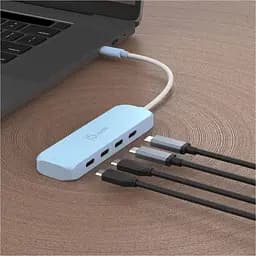 USB-Хаб j5create JCH342EC-N USB-C на 2 USB-A/2 USB-C, блакитний (JCH342EC-N) - мініатюра 5