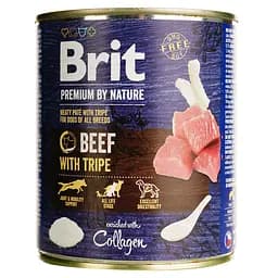 Беззерновой влажный корм для собак Brit Premium by Nature говядина с требухой 800 г