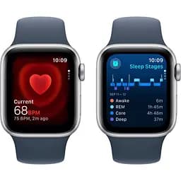 Смарт-годинник Apple Watch SE 2 GPS 40mm Silver Aluminium Case with Storm Blue Sport Band S/M [MRE13] [95083] - мініатюра 6