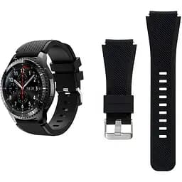 Силіконовий браслет Onex для Samsung Gear S3 ширина кріплення 22мм - чорний Watchbands (WB552293)