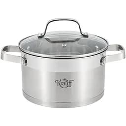 Кастрюля Krauff Charmant со стеклянной крышкой 18 см 2.6 л серая (26-238-028)