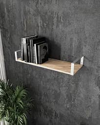 Полка для книг и декора Moreli RX-21 Wt в стиле лофт 600x126x220 мм Белый/Дуб сонома (mo-rx21-white-sonoma)