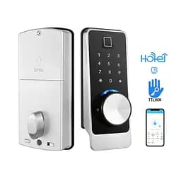 Замок біометричний автономний Trinix TRL-5203BTF Silver Right з Bluetooth, зчитувачем відбитків пальців і карт Mifare (65-00056)