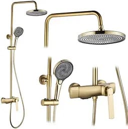 Душова система Rea Rebel brushed gold з виливом REA-P2414, Золотий - мініатюра 5