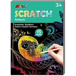 Набір для творчості скретч-арт Avenir Скретчбук тварини у джунглях, 15 аркушів (CH211657)