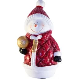 Декоративна новорічна фігурка Devilon Сніговик 11х8.9х18.6 см (022809)