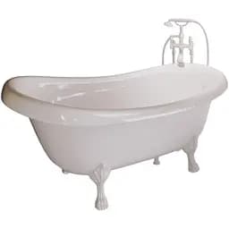 Ванна окремостояча глянцева Amdcon Symphony 167x78 біла з литого каменю білі ніжки SYMFONYA_167_HL Білий