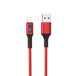Кабель Hoco U79 с индикатором USB to Lightning 1.2 м красный