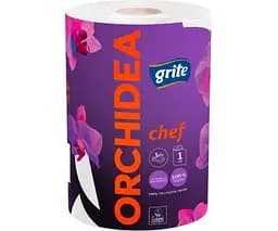 Grite, Orchidea, 1 рул., Рушники паперові Гріте Орхідея, 3-шарові, 41 м, 230 аркушів, 230х170 мм - мініатюра 1