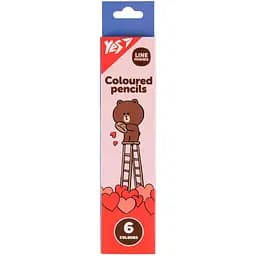 Цветные карандаши Yes Line Friends. Choco 6 шт. (290726)