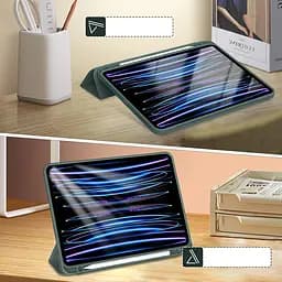 Чохол-книжка BeCover Tri Fold Soft TPU з кріпленням Apple Pencil для Apple iPad Pro 11 2020/2021/2022 Dark Green (711110) - мініатюра 3