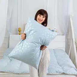 Подушка пухова MirSon Karmen №1804 Bio-Blue середня пух 90% 40х60 см біло-блакитна (2200003011708) - мініатюра 9