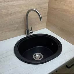 Кухонна мийка Adamant CIRCUM чорна 500x425x180 мм, без крила 50 см - мініатюра 2