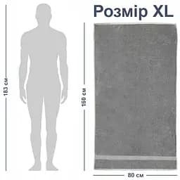 Рушник XL Lovely Svi (80х160 см) - бавовна /махра - 600 GSM- Сірий (30124) - мініатюра 4