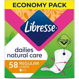 Гігієнічні прокладки Libresse Natural Care Normal щоденні 58 шт. (9884)