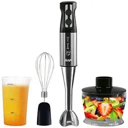 Блендер RAF R.336 4в1 міксер подрібнювач 0.5 л занурювальний домашній 600 Вт чорний