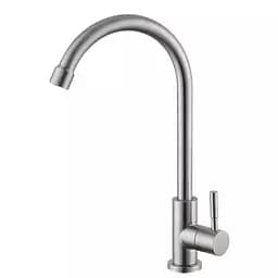 Монокран для раковини поворотний вилив нержавіюча сталь Wezer EKO14A-14 Нержавіюча сталь