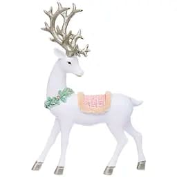 Декоративна фігурка Lefard Олень 23х17 см біла зі сріблястим