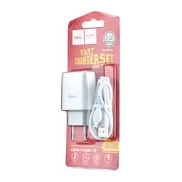МЗП Hoco C72A Glorious single port charger set ( Micro ) ( EU ) White - мініатюра 2