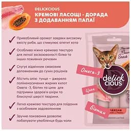 Ласощі для котів Delickcious Дорада з додаванням папаї 4 х 15 г (4820269141612) - мініатюра 3