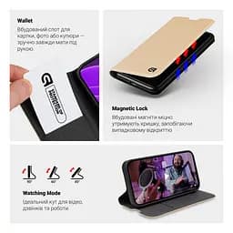 Чехол-книжка для Samsung Galaxy A06 (A065), OneFold Case, золотой, из экокожи (PU) и TPU, с магнитом, с подставкой и отделением для карт, трансформируется в подставку, противоударный, защита всего корпуса, ArmorStandart (ARM80730) - мініатюра 4