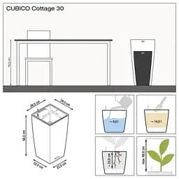 Вазон Lechuza Cubico Cottage, 14 л, білий (15226) - мініатюра 4