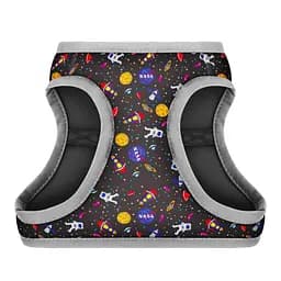 Шлея для собак м'яка Waudog Clothes з QR-паспортом, малюнок NASA, XS1, В 24-27 см, С 18-20 см - мініатюра 2