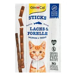 Лакомство для кошек GimCat Sticks Salmon&Trout с лососем и треской, 20 г