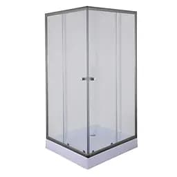 Душевая кабина с низким поддоном Mixxus Cubic SCT01-90x90x195-TR graphite прозрачное стекло 4 мм MI 6905, Универсальная, прозрачная, графит