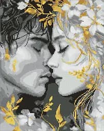 Набор с алмазной мозаикой на подрамнике Взгляд губами Ideyka AMO8258, 40x50 см