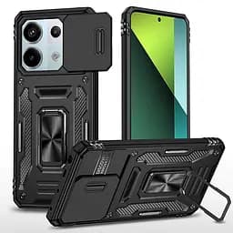 Ударопрочный чехол Camshield Army Ring для Xiaomi Redmi Note 13 Pro 4G / 14s / Poco M6 Pro 4G Черный / Black