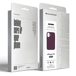 Силиконовый чехол с MagSafe для Apple iPhone 16, ICON2 MagCase, бордовый, противоударный, панель с мягкой подкладкой, защита всего корпуса, поддержка беспроводной зарядки, совместим с защитными стеклами и пленками, ArmorStandart (ARM81312) - мініатюра 10
