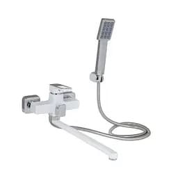 Смеситель для ванны Lidz Wawel 005 с поворотным изливом (c душевым гарнитуром) (k35) LDWAW005WHI45399 White