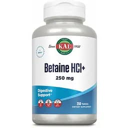 Бетаїну гідрохлорид KAL Betaine HCl Plus 250 мг 250 таблеток