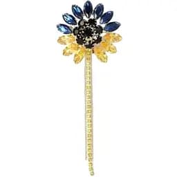 Брошь Подсолнух со стразами брошь-булавка символ Украины желто-голубая
