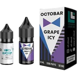 Набор компонентов для самозамеса солевой жидкости Octobar Grape Icy 10 мл 50 мг Виноград Лед (11260)