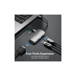 Концентратор Vention USB3.1 Type-C --> HDMI/VGA/USB 3.0/PD 100W Hub 4-in-1 (TOAHB) - мініатюра 4