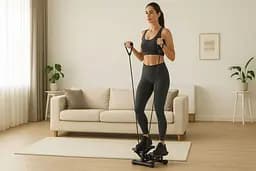 Фітнес-степер з еспандерами ModernHome FIT-100 Black - мініатюра 5