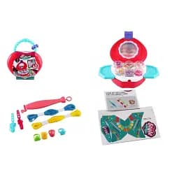 Набор для плетения, нити, 2 заколки, 2 кольца, 6 наборов бусин, наклейки, станок, зеркало.