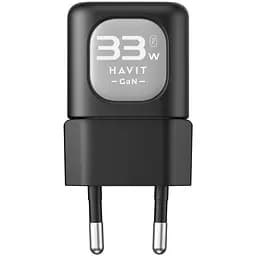 Зарядний пристрій Havit HV-UC230 GaN 33W USB-A+USB-C black (HV-UC230)