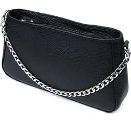 Сумка женская багет Shvigel с цепочкой и съемным ремешком из зернистой натуральной кожи 26.5х15х5.5 см sum0027034