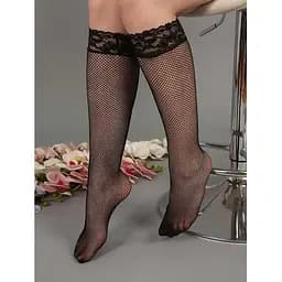 Гольфи довгі в сітку One size чорні K0466-1