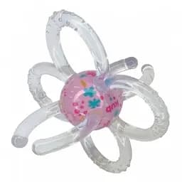 Прорізувач для зубів Lindo з брязкальцем, рожевий (LI 325 рож)