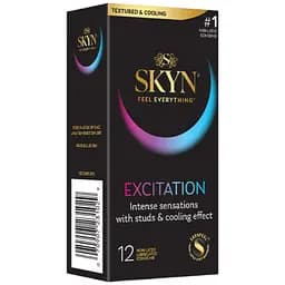 Презервативи Skyn Excitation з рельєфом і охолоджувальним ефектом 12 шт. (ROZ6501053527)
