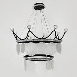 Підвісна чорна люстра у вигляді корони Ø 68 см | Арт. NO2-680 BK | Line F