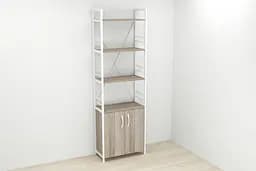 Етажерка 4/60 Ferrum-decor Серії Конект із тумбою 179x60x28 Білий ДСП Сонома Трюфель (FRD-104495) - мініатюра 2
