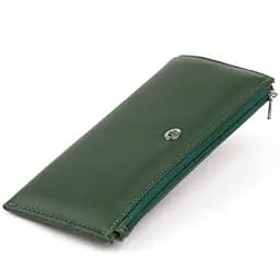 Горизонтальний тонкий гаманець зі шкіри унісекс ST Leather 19328 зелений